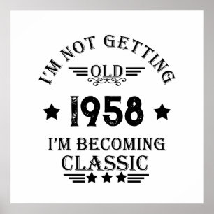 Personalisierte vintage 65. Geburtstagsfeier Poster