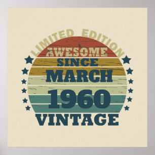 Personalisierte vintage 65. Geburtstagsfeier Poster