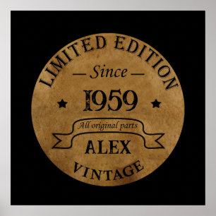 Personalisierte Vintage-65-Geburtstagsfeier Poster