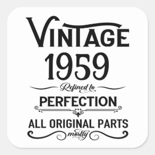 Personalisierte vintage 65. Geburtstagsfeier Quadratischer Aufkleber