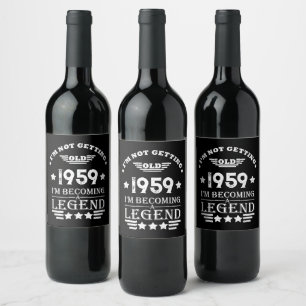 Personalisierte vintage 65. Geburtstagsfeier Weinetikett