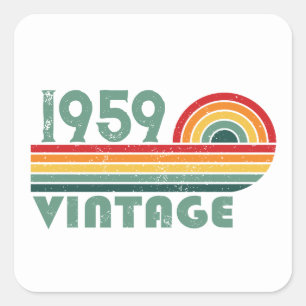 Personalisierte Vintage 65. Geburtstagsgeschenke Quadratischer Aufkleber