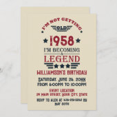 Personalisierte Vintage 65. Geburtstagsgeschenke r Einladung (Vorne/Hinten)