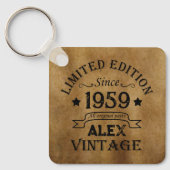 Personalisierte Vintage 65. Geburtstagsgeschenke Schlüsselanhänger (Vorderseite)