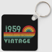 Personalisierte Vintage 65. Geburtstagsgeschenke Schlüsselanhänger (Rückseite)