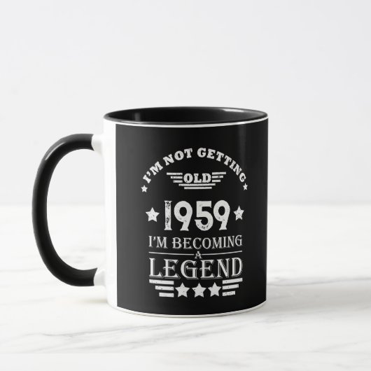 Personalisierte Vintage 65. Geburtstagsgeschenke Tasse (Links)