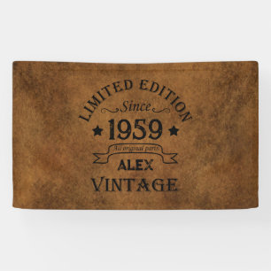Personalisierte Vintage 65. Geburtstagsparty Banner