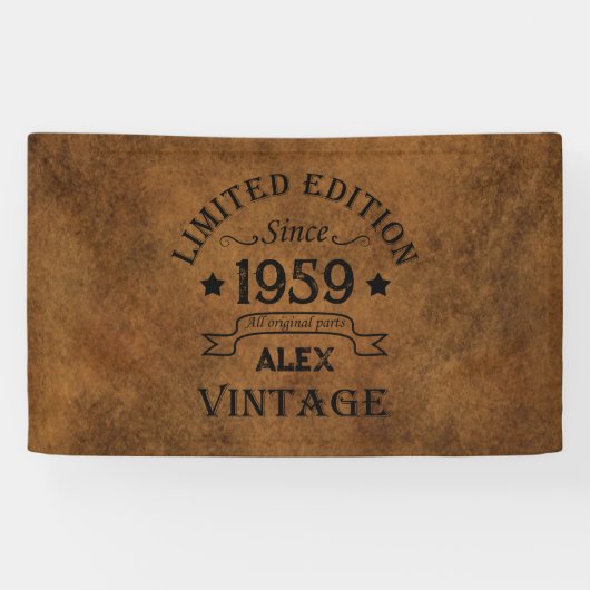 Personalisierte Vintage 65. Geburtstagsparty Banner (Horizontal)