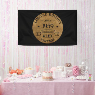 Personalisierte Vintage 65. Geburtstagsparty Banner