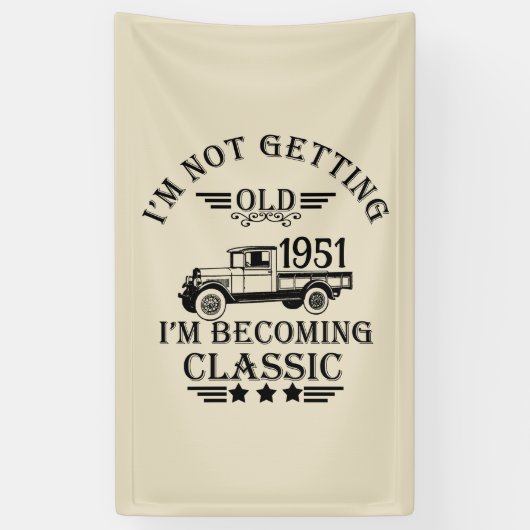 Personalisierte Vintage 65. Geburtstagsparty Banner (Vertikal)