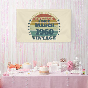 Personalisierte Vintage 65. Geburtstagsparty Banner