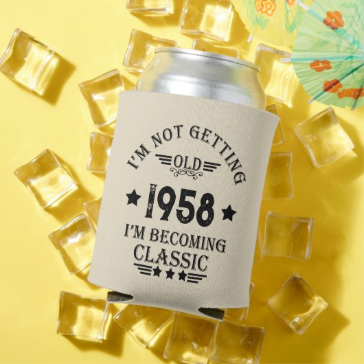 Personalisierte Vintage 65. Geburtstagsparty Dosenkühler (In Situ Sommer)