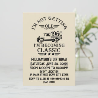 Personalisierte Vintage 65. Geburtstagsparty Einladung