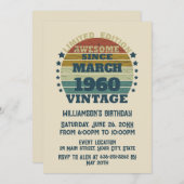 Personalisierte Vintage 65. Geburtstagsparty Einladung (Vorne/Hinten)