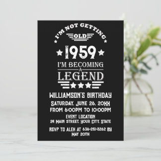Personalisierte Vintage 65. Geburtstagsparty Einladung