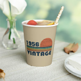 Personalisierte Vintage 65. Geburtstagsparty Pappbecher