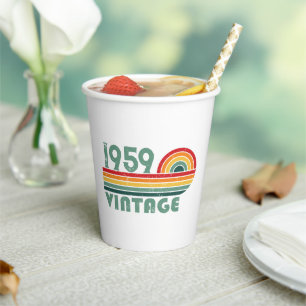 Personalisierte Vintage 65. Geburtstagsparty Pappbecher