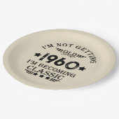 Personalisierte Vintage 65. Geburtstagsparty Pappteller (Schrägansicht)