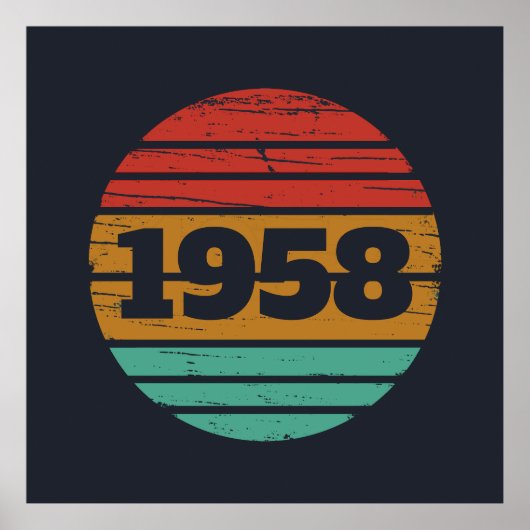 Personalisierte Vintage 65. Geburtstagsparty Poster (Vorne)