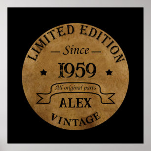 Personalisierte Vintage 65. Geburtstagsparty Poster