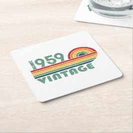 Personalisierte Vintage 65. Geburtstagsparty Rechteckiger Pappuntersetzer