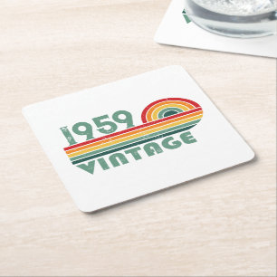 Personalisierte Vintage 65. Geburtstagsparty Rechteckiger Pappuntersetzer