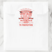 Personalisierte Vintage 65. Geburtstagsparty Runder Aufkleber (Tasche)