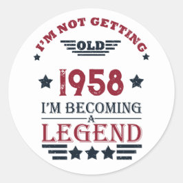 Personalisierte Vintage 65. Geburtstagsparty Runder Aufkleber