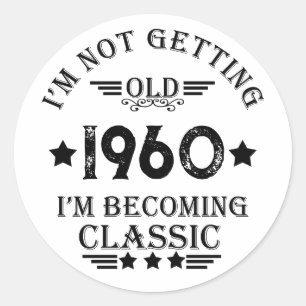Personalisierte Vintage 65. Geburtstagsparty Runder Aufkleber