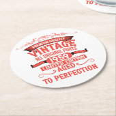 Personalisierte Vintage 65. Geburtstagsparty Runder Pappuntersetzer (Angewinkelt)