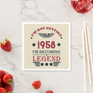 Personalisierte Vintage 65. Geburtstagsparty Serviette