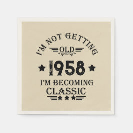 Personalisierte Vintage 65. Geburtstagsparty Serviette