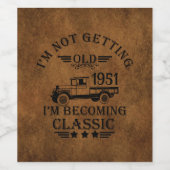 Personalisierte Vintage 65. Geburtstagsparty Weinetikett (Einzelnes Label)