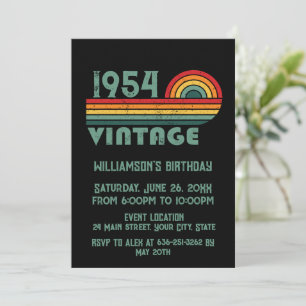 Personalisierte vintage 70. Geburtstags-Cocktailpa Einladung
