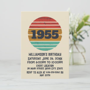 Personalisierte vintage 70. Geburtstags-Cocktailpa Einladung