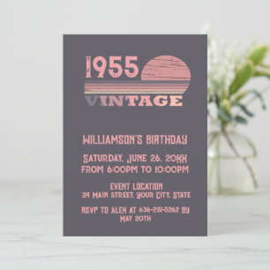 Personalisierte vintage 70. Geburtstagscocktailpar Einladung