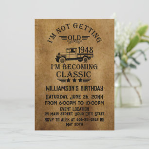 Personalisierte vintage 75. Geburtstagscocktailpar Einladung
