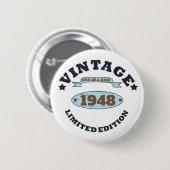 Personalisierte vintage 75. Geburtstagsfeier Button (Vorne & Hinten)