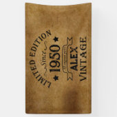 Personalisierte Vintage 75. Geburtstagsparty Banner (Vertikal)