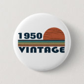 Personalisierte Vintage 75. Geburtstagsparty Button (Vorderseite)