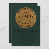 Personalisierte Vintage 75. Geburtstagsparty Einladung (Vorne/Hinten)