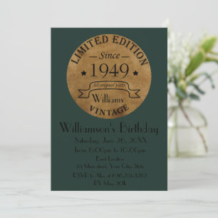 Personalisierte Vintage 75. Geburtstagsparty Einladung