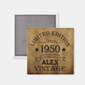 Personalisierte Vintage 75. Geburtstagsparty Magnet (Vorderseite/Rückseite)