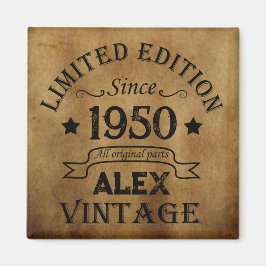 Personalisierte Vintage 75. Geburtstagsparty Magnet