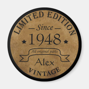 Personalisierte Vintage 75. Geburtstagsparty Magnet