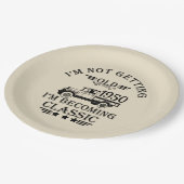 Personalisierte Vintage 75. Geburtstagsparty Pappteller (Schrägansicht)