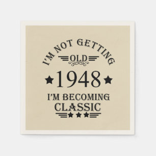 Personalisierte Vintage 75. Geburtstagsparty Serviette