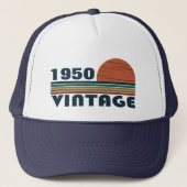 Personalisierte Vintage 75. Geburtstagsparty Truckerkappe (Vorderseite)
