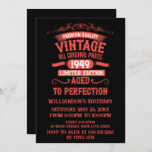 Personalisierte Vintage 75-Stunden-Geburtstagspart Einladung (Vorne/Hinten)