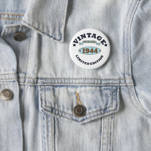 Personalisierte Vintage 80. Geburtstagsgeschenke Button